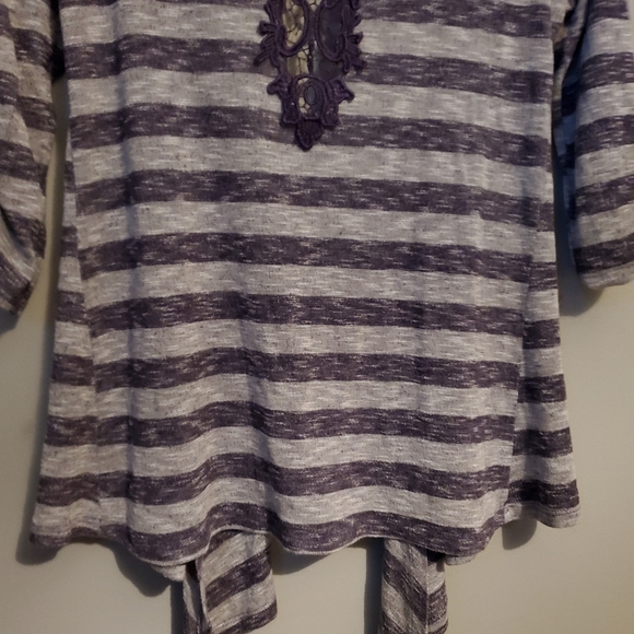 Purple Striped Lace No Boundaries Cardigan - Size L (11/13) - Picture 14 of 15